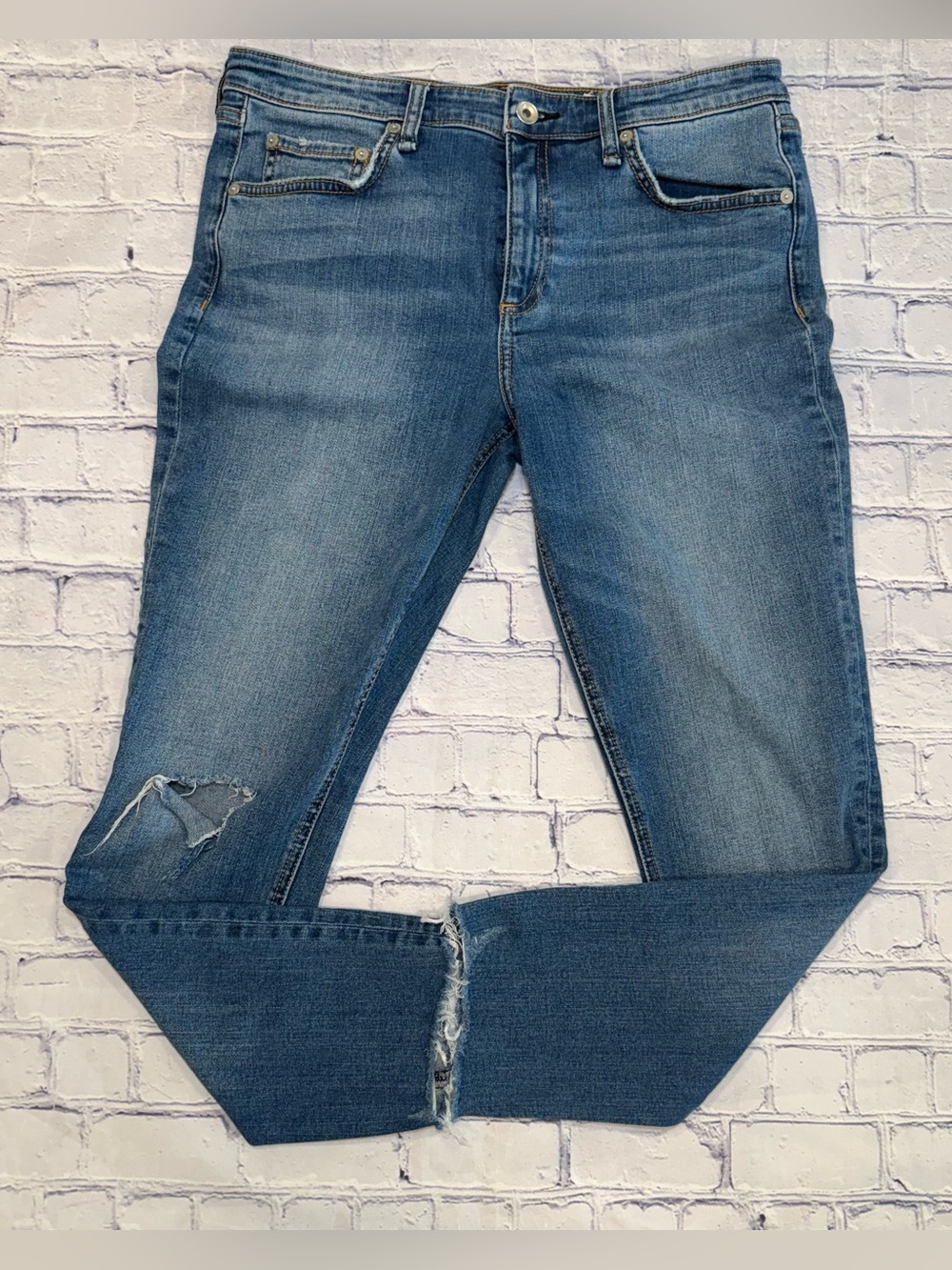 rag & bone Nina High-Rise Ankle Skinny
Jeans with Vernon Holes.